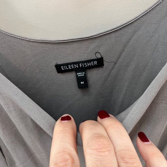 Eileen Fisher 100% Silk Gray Swing Tank Top- Size M - Picture 4 of 6